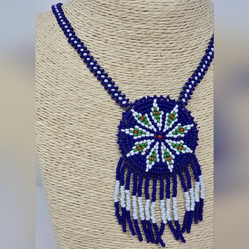 Vtg southwest seed‎ beaded neclace handmade native american Indian souvenir - Picture 3 of 4